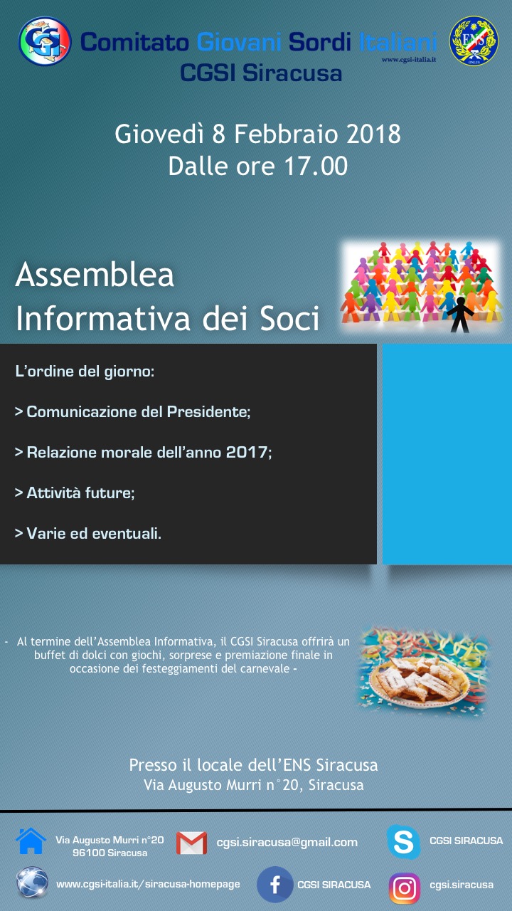manifesto assemblea informativa dei soci